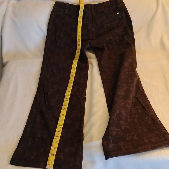 Vineyard Vines Brown Corduroy Pants Flare Dogs All Over Women's 0 - Picture 3 of 5